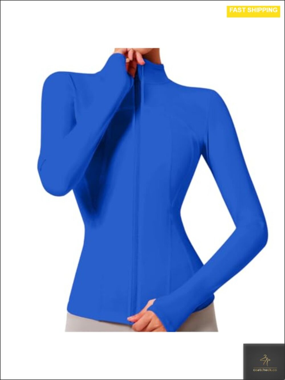 Women's Zip Up Athletic Track Jacket Long Sleeve Workout Yoga Full Zip Thumb
